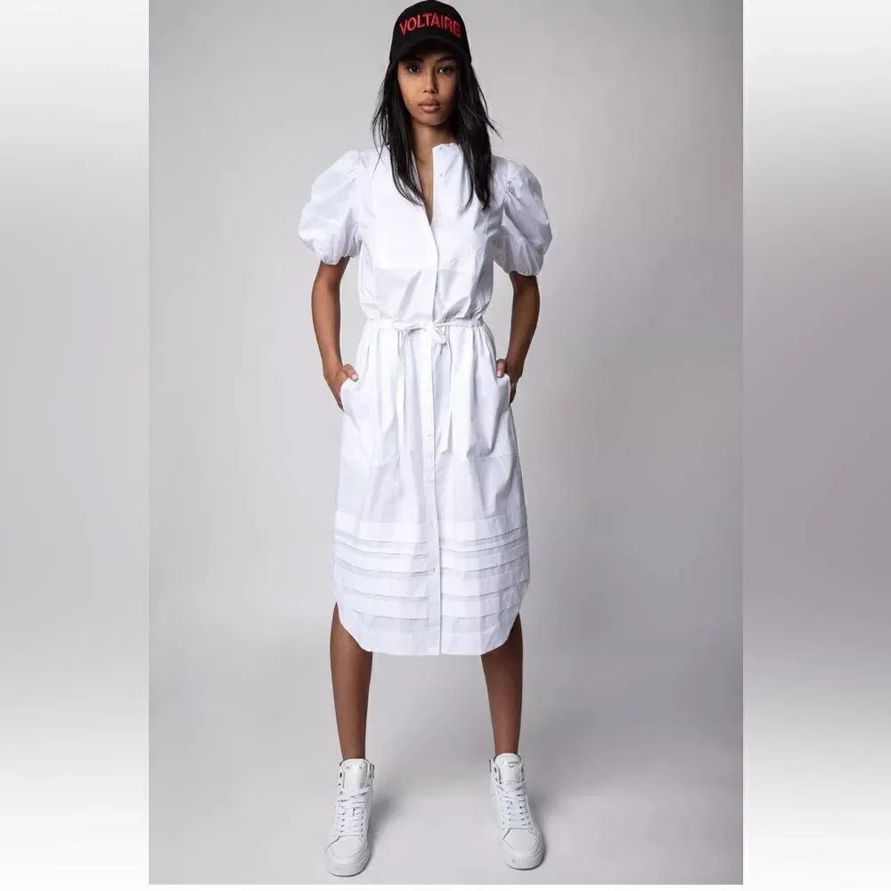 $498 Zadig & Voltaire NWT Ryana Pop Judo Shirt Dress in Size XS